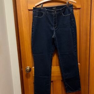 Talbots Flawless Five Pockets Navy Straight Leg Petite Jeans
